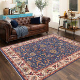 handmade Traditional Kafkaz Blue Ivory Hand Knotted RECTANGLE 100% WOOL area rug 8 x 10